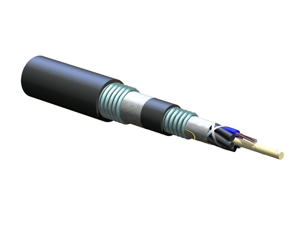 Corning 012EUD-T4101D20 | ALTOS Lite Loose Tube, Gel-Free, Double-Jacket, Double-Armored Cable