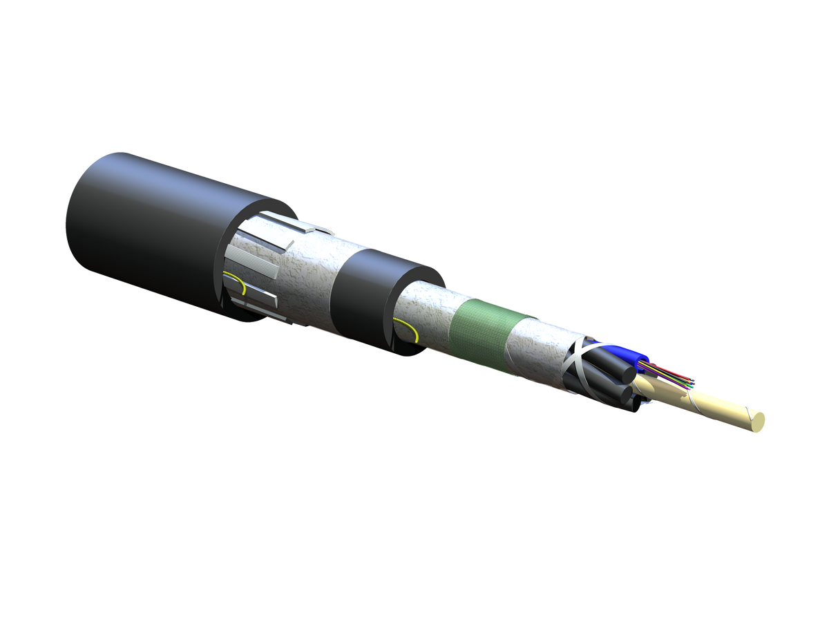 Corning 012EUL-T3601D2M | Mining and Petrochemical Tray-Rated, Loose Tube, Gel-Free Cable
