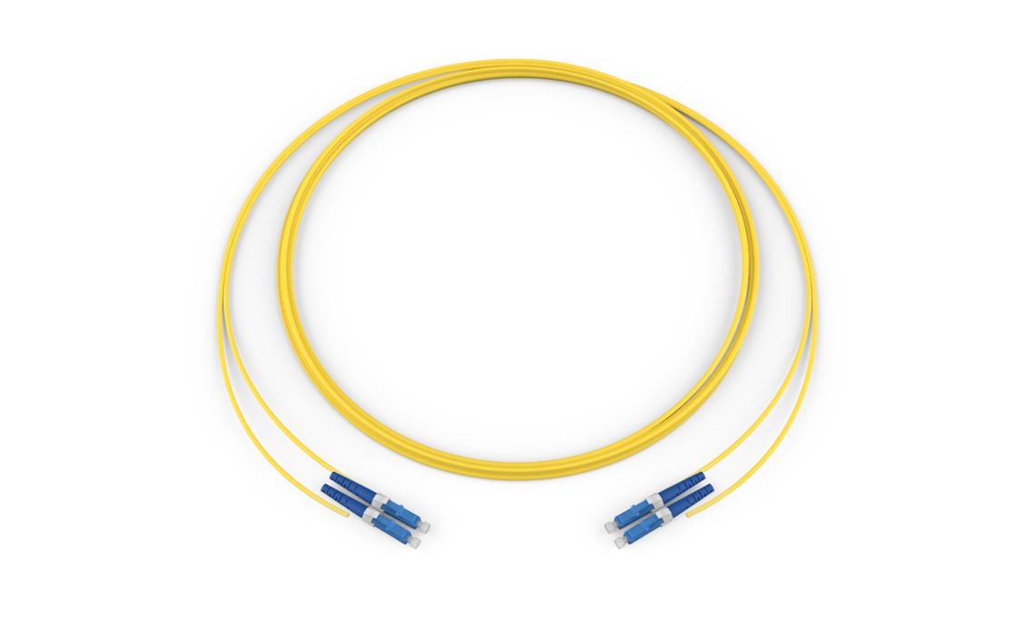Corning 020202G5120015F | Standard LCUPC Simplex SM / Standard LCUPC Simplex SM, SMF Ultra, 2F, Zipcord Riser, Standard Yellow Jacket 15 Feet