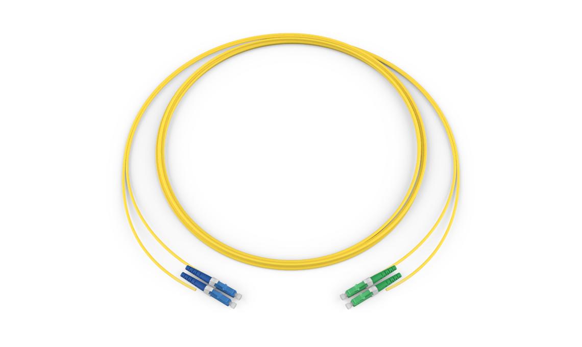 Corning 022202G5120006F | Standard LCUPC Simplex SM / Standard LCAPC Simplex SM, SMF Ultra, 2F, Zipcord Riser, Standard Yellow Jacket 6 Feet