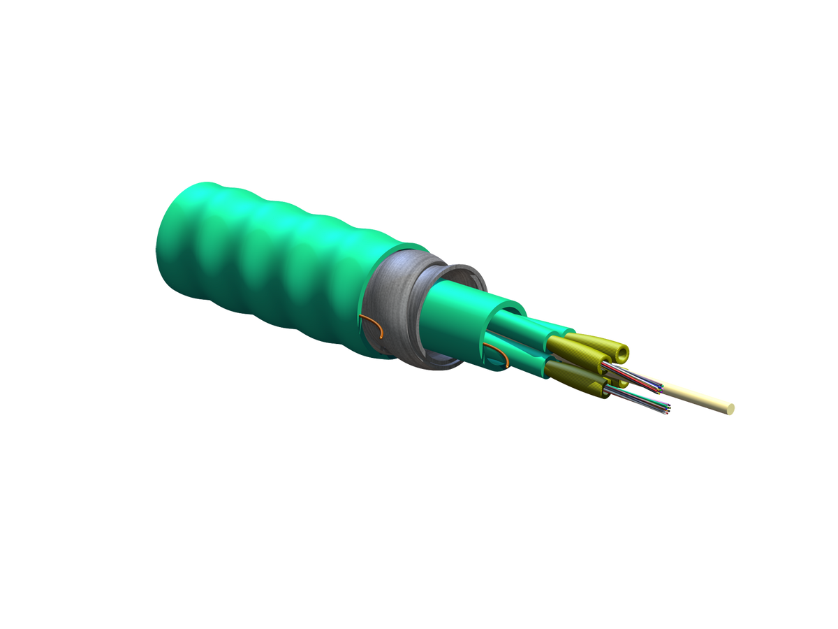 Corning 024TD8-T1380-A3 | MIC 250 Interlocking Armored Distribution Cable, Plenum
