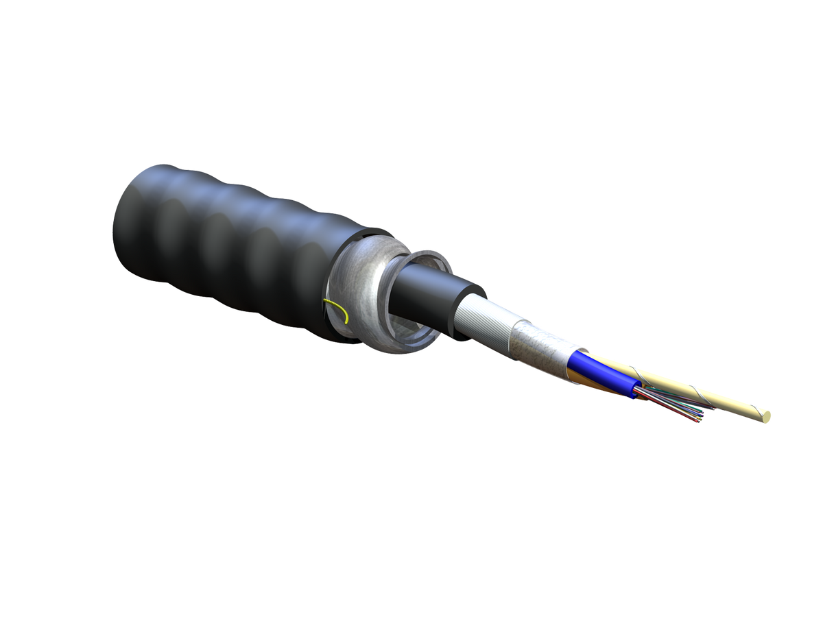 Corning 024TSF-T4180DA1 | FREEDM LST Loose Tube, Gel-Free, Interlocking Armored Cable, Riser