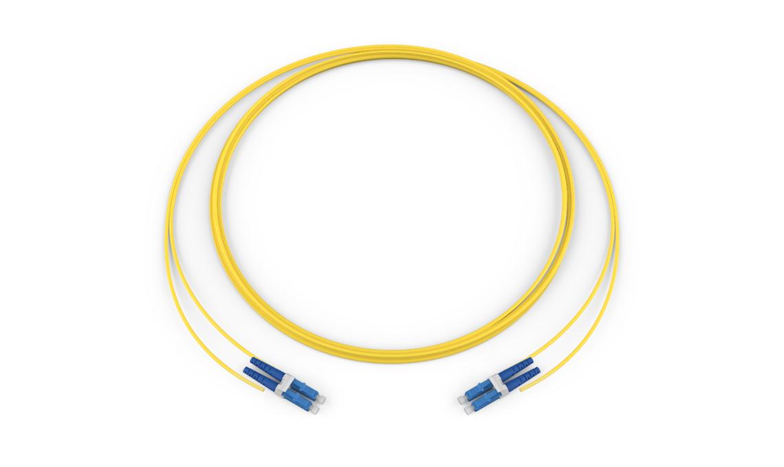 Corning 040402R5820010F | Standard LCUPC Duplex SM / Standard LCUPC Duplex SM, SMF, 2F, Zipcord Plenum, Standard Yellow Jacket 10 Feet