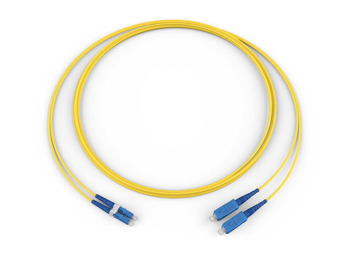 Corning 045802R5116002M | Fiber Optic Jumper, 2 F, LC Duplex to SC, Zipcord Cable, Riser, 1.6 mm legs