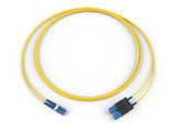 Corning 047202R5820002M | Fiber Optic Jumper, 2 F, LC Duplex to SC Duplex, Zipcord Cable, Plenum, 2.0 mm legs  Standard LCUPC Duplex SM / Standard SCUPC Duplex SM, SMF, 2F, Zipcord Plenum, Standard Yellow Jacket 2 Meters