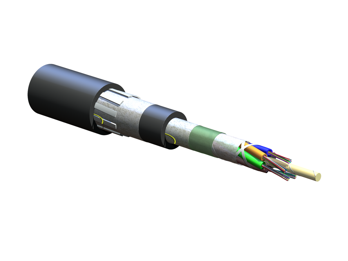 Corning 048EUL-T3601D2M | Mining and Petrochemical Tray-Rated, Loose Tube, Gel-Free Cable