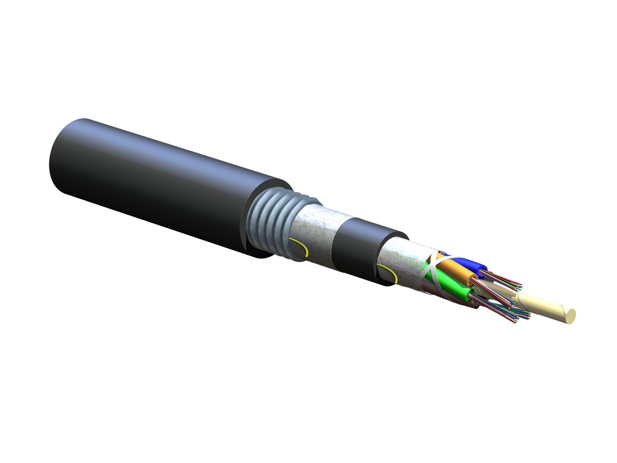 Corning 048EUV-T4101D20 | LSZH Loose Tube, Gel-Free, Corrugated Armored Cable