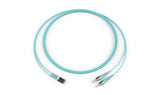Corning 055002T5820005M | Standard LC Duplex MM / Standard ST MM, OM3 50um, 2F, Zipcord Plenum, Standard Aqua Jacket 5 Meters