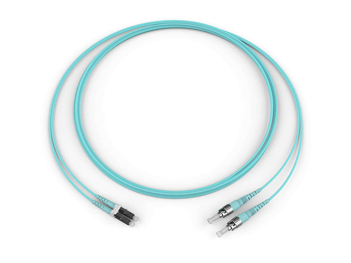 Corning 055002T5120002M | Fiber Optic Jumper, 2 F, LC Duplex to ST compatible, Zipcord Cable, Riser, 2.0 mm legs
