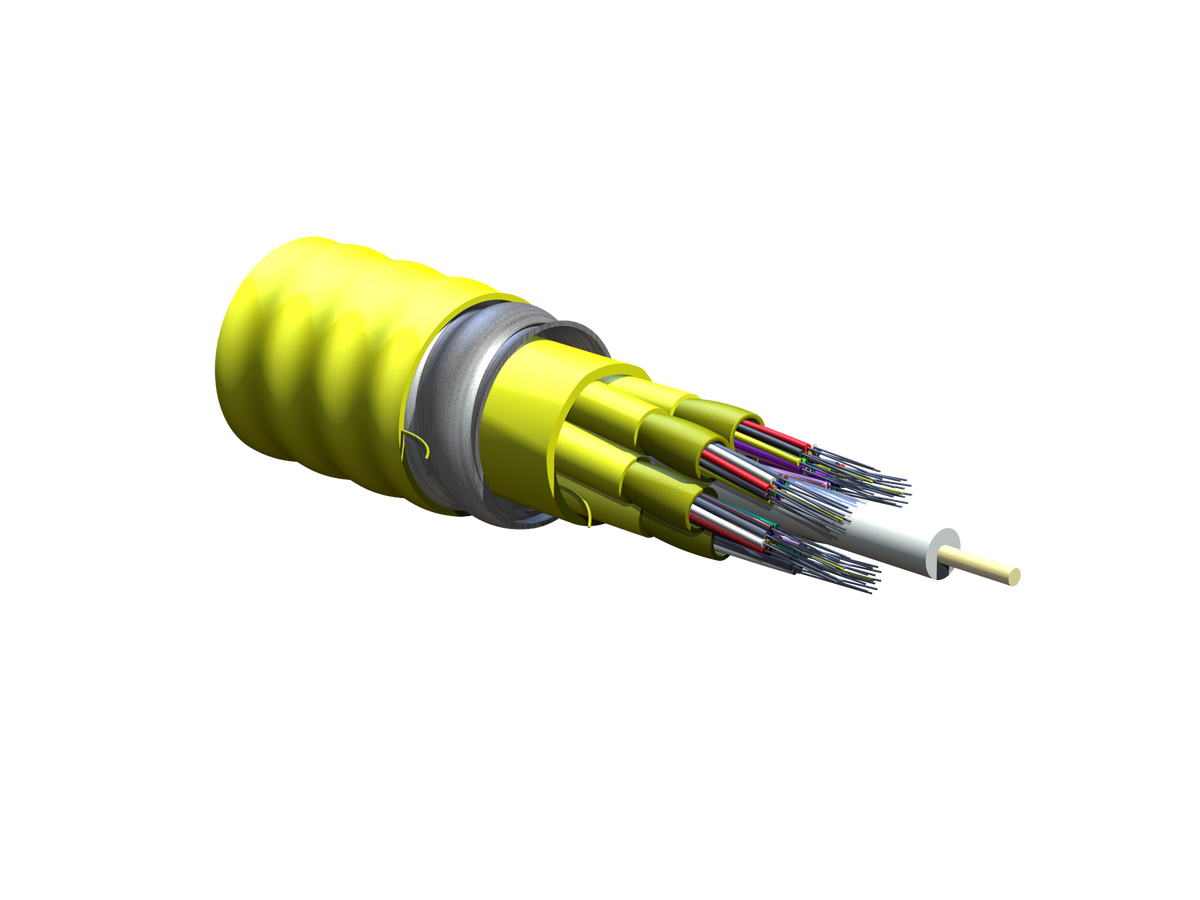 Corning 072E88-T3131-A3 | MIC Unitized Tight-Buffered, Interlocking Armored Cable, Plenum