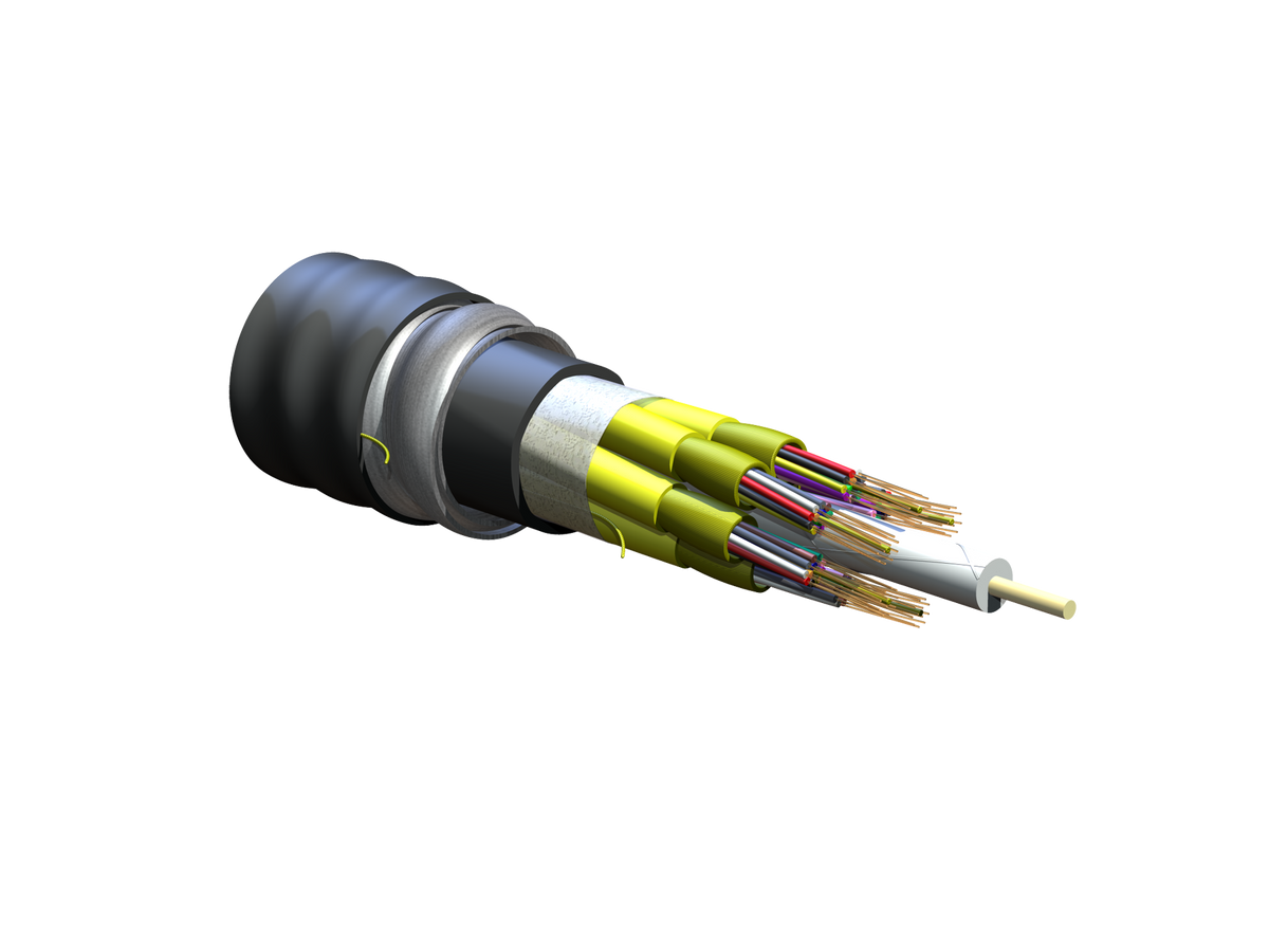 Corning 072E8P-T3131-A3 | FREEDM One Unitized, Interlocking Armored, Tight-Buffered Cable, Plenum