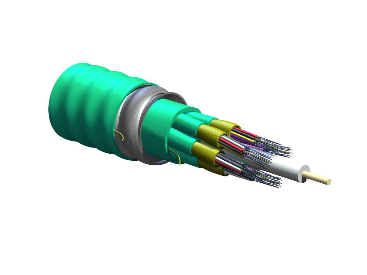 Corning 072T81-T3180-A1 | MIC Unitized Tight-Buffered, Interlocking Armored Cable, Riser