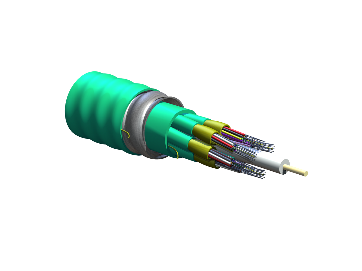 Corning 072T88-T3190-A3 | MIC Unitized Tight-Buffered, Interlocking Armored Cable, Plenum