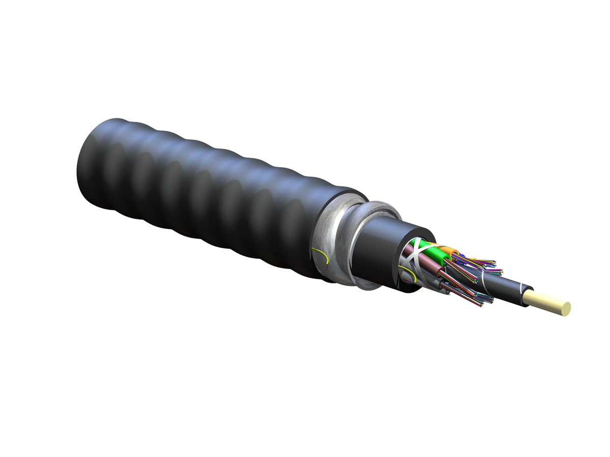Corning 096EUF-T4101DA1 | FREEDM Loose Tube, Gel-Free, Interlocking Armored Cable, Riser