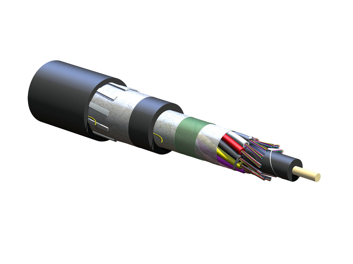 Corning 144EUK-T4601D20 | Riser LSZH Indoor/Outdoor, Loose Tube, Double-Jacket Cable 144 F, Single-mode