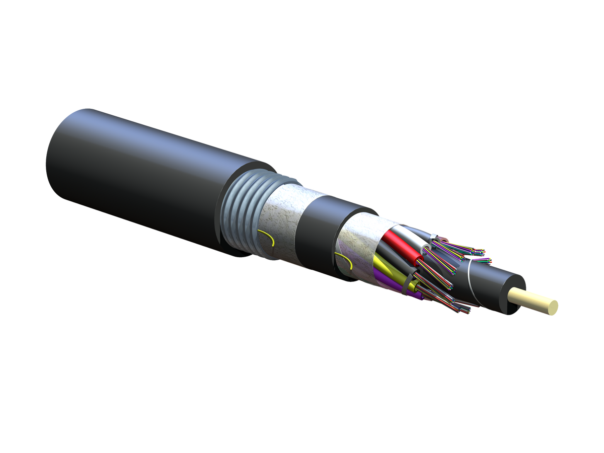 Corning 144EUV-T4101D20 | LSZH Loose Tube, Gel-Free, Corrugated Armored Cable