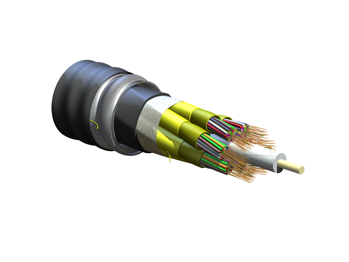 Corning 144Z8P-Y3131-A3 | FREEDM One Unitized, Interlocking Armored, Tight-Buffered Cable, Plenum