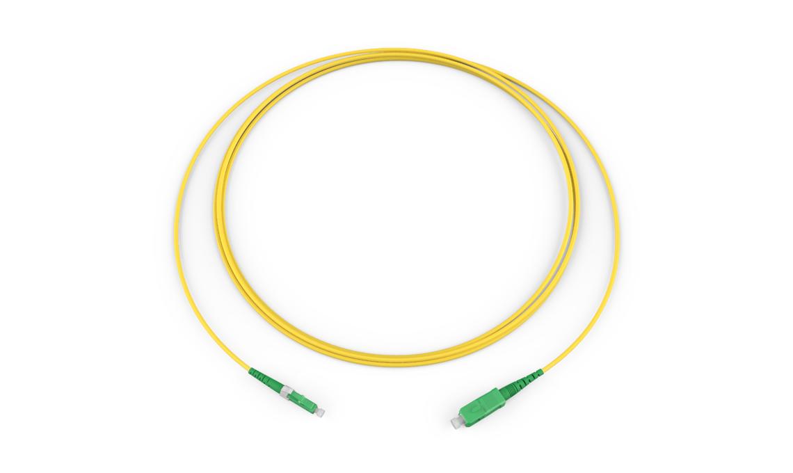 Corning 224401R2131003M | Standard LCAPC Simplex SM / Standard SCAPC Simplex SM, SMF, 1F, Single Fiber Riser, Standard Yellow Jacket 3 Meters
