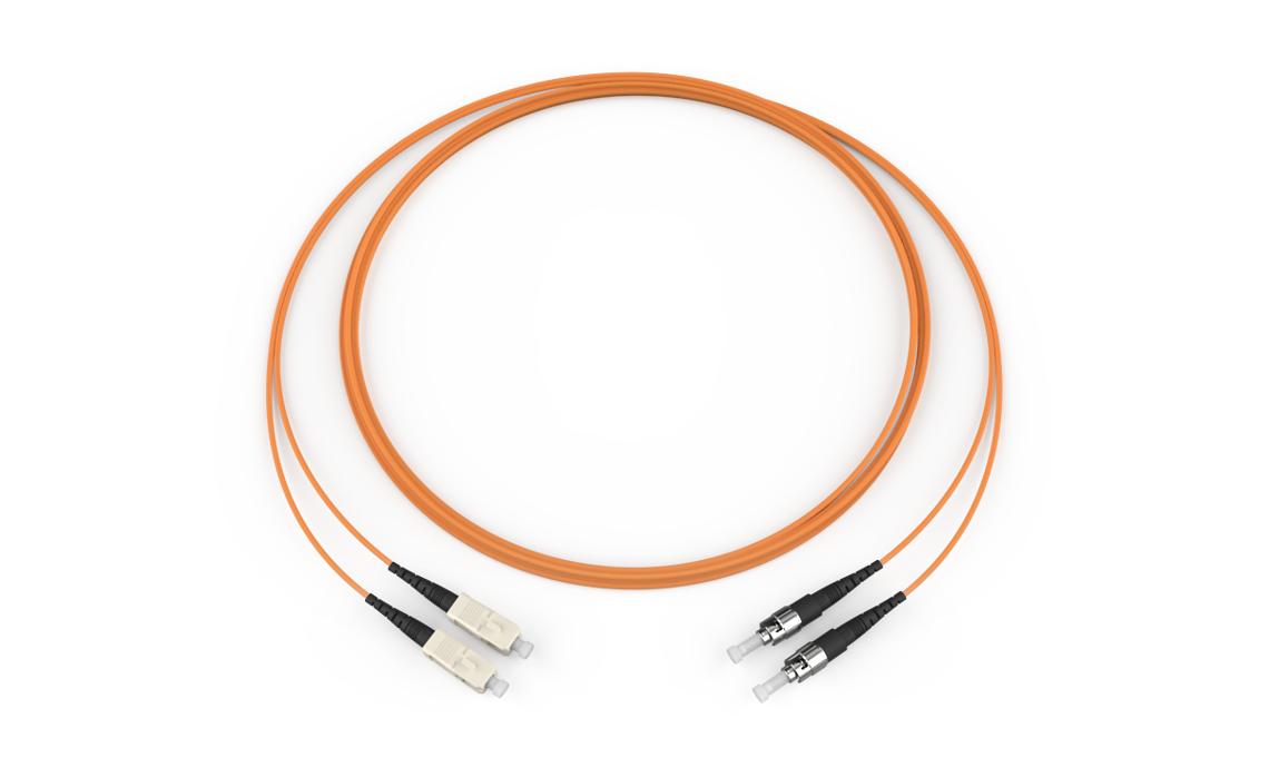 Corning 395002K5120003F | Standard SC Simplex MM / Standard ST MM, OM1 62.5um, 2F, Zipcord Riser, Standard Orange Jacket 3 Feet