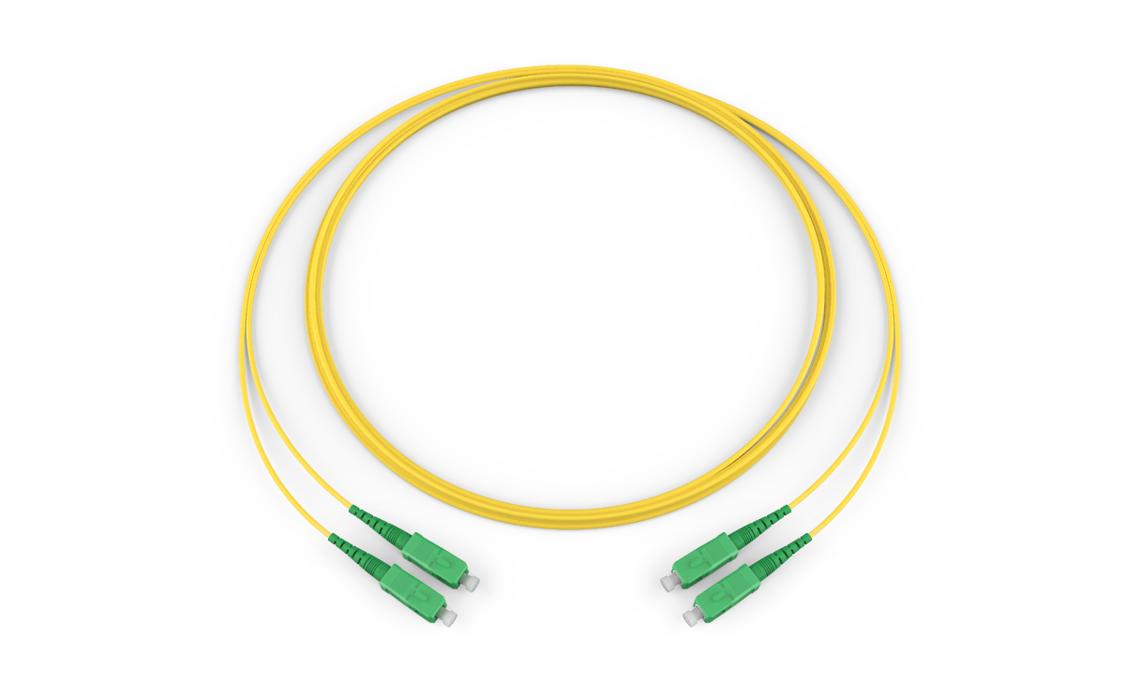 Corning 444402R5131002M | Standard SCAPC Simplex SM / Standard SCAPC Simplex SM, SMF, 2F, Zipcord Riser, Standard Yellow Jacket 2 Meters