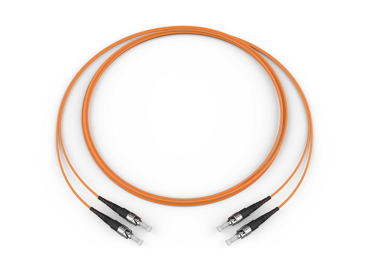 Corning 505002K5120005M | Fiber Optic Jumper, 2 F, ST compatible to ST compatible, Zipcord Cable, Riser, 2.0 mm legs
