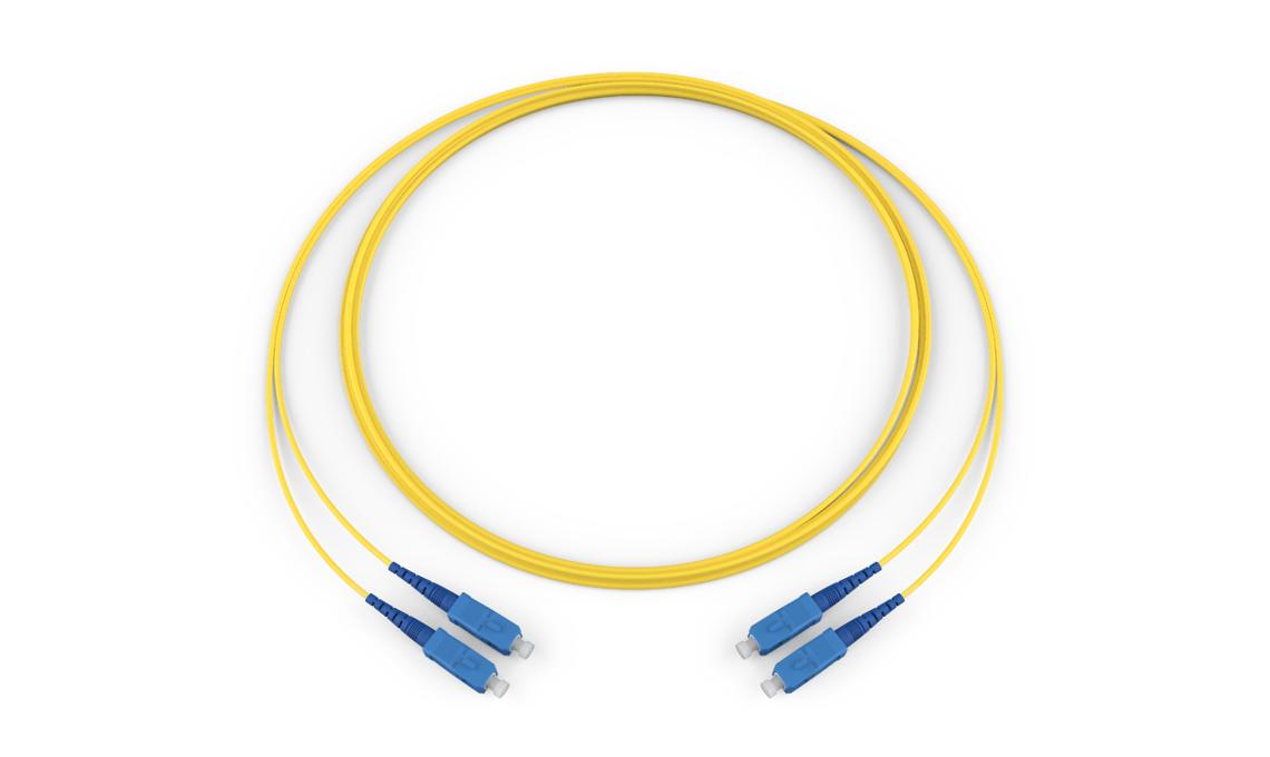 Corning 585802R5120001M | Standard SCUPC Simplex SM / Standard SCUPC Simplex SM, SMF, 2F, Zipcord Riser, Standard Yellow Jacket 1 Meters