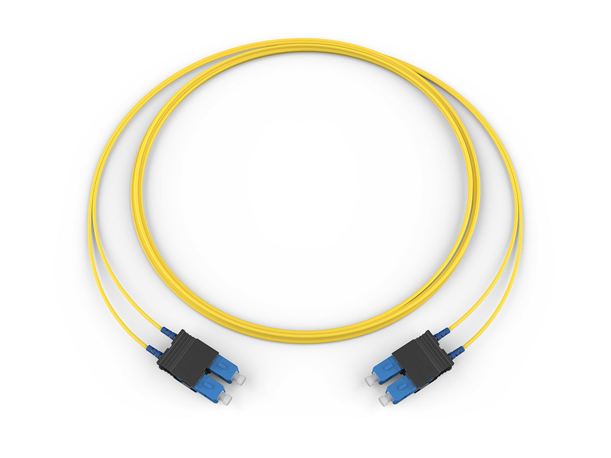 Corning 727202G5120002M | Fiber Optic Jumper, 2 F, SC Duplex to SC Duplex, Zipcord Cable, Riser, 2.0 mm legs