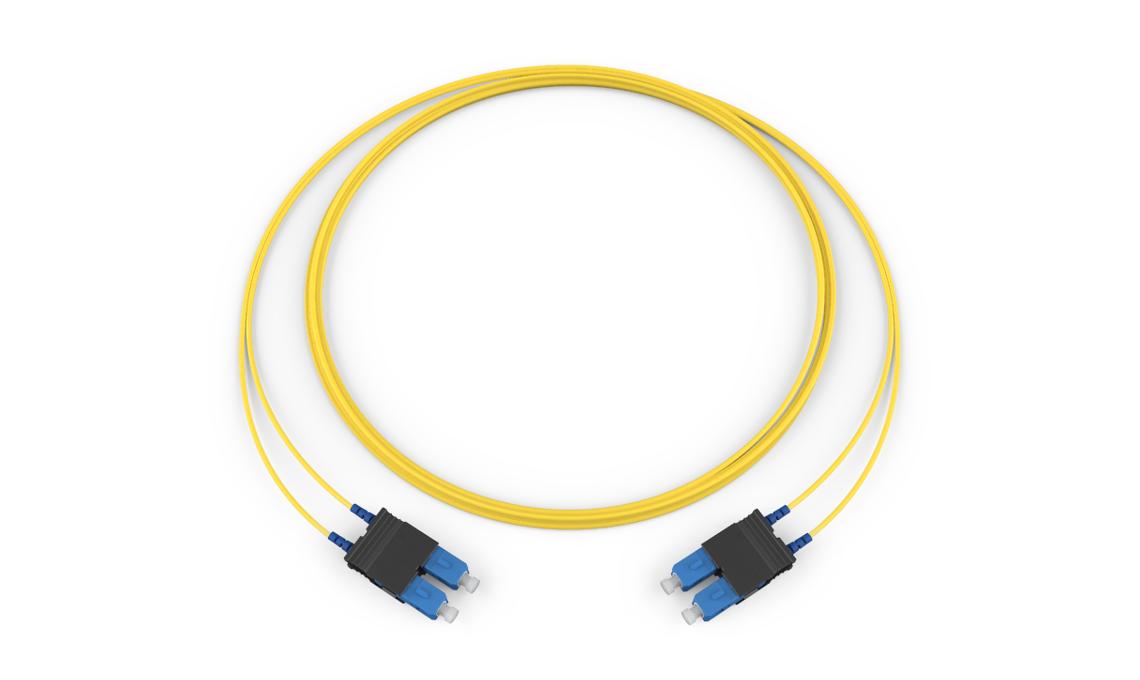 Corning 727202R5120004M | Standard SCUPC Duplex SM / Standard SCUPC Duplex SM, SMF, 2F, Zipcord Riser, Standard Yellow Jacket 4 Meters