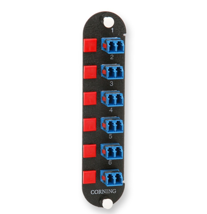 Corning CCH-CP12-LP | Closet Connector Housing (CCH) Panel, Keyed-Non Keyed LC Adapters  (Keyed-Non Keyed) Duplex, 12 F, SM/MM, Aqua