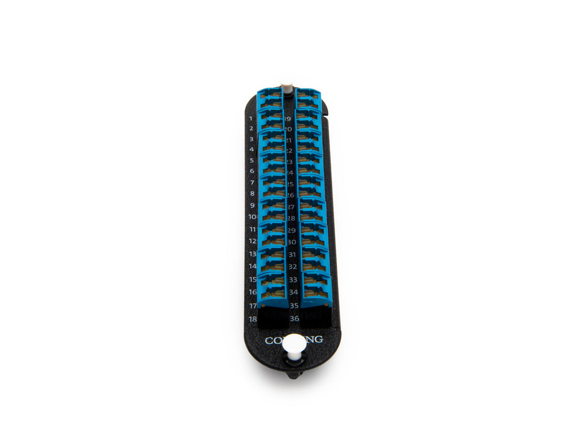 Corning CCH-CP36-AE | Closet Connector Housing (CCH) Panel, LC Adapters  Duplex Shuttered, UPC, 36F, Single-mode (OS2)