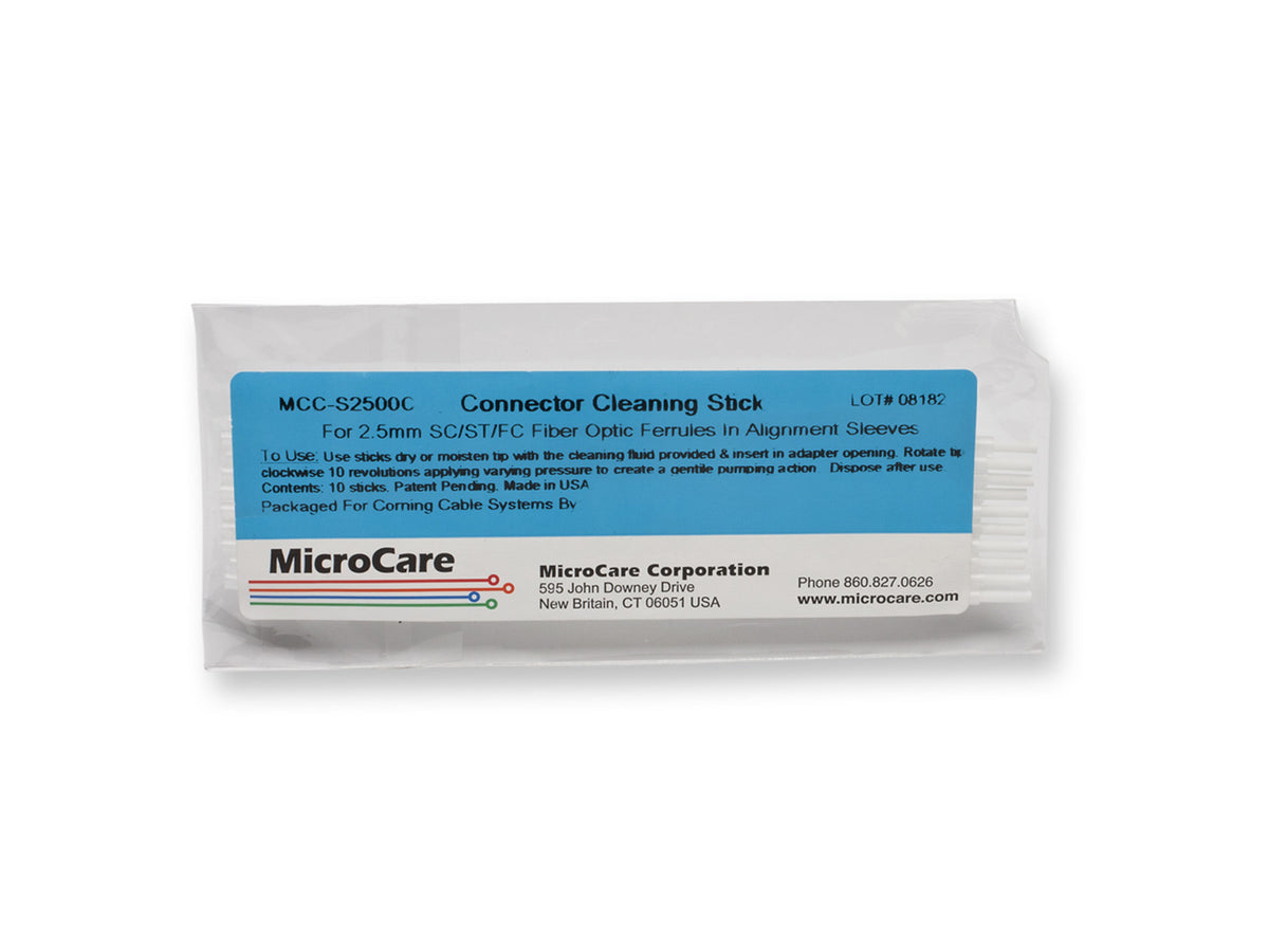 Corning CLEAN-STICKS-250 | Fiber Optic Cleaning Sticks, 2.5 mm connectors