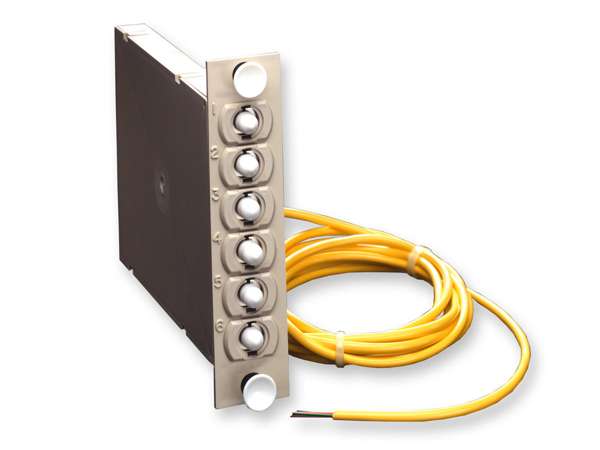 Corning FDC-CP1P-06-6C | FDC Unit Connector Panel, SC Adapters  6-in, APC, 6 F, Single-mode (OS2)