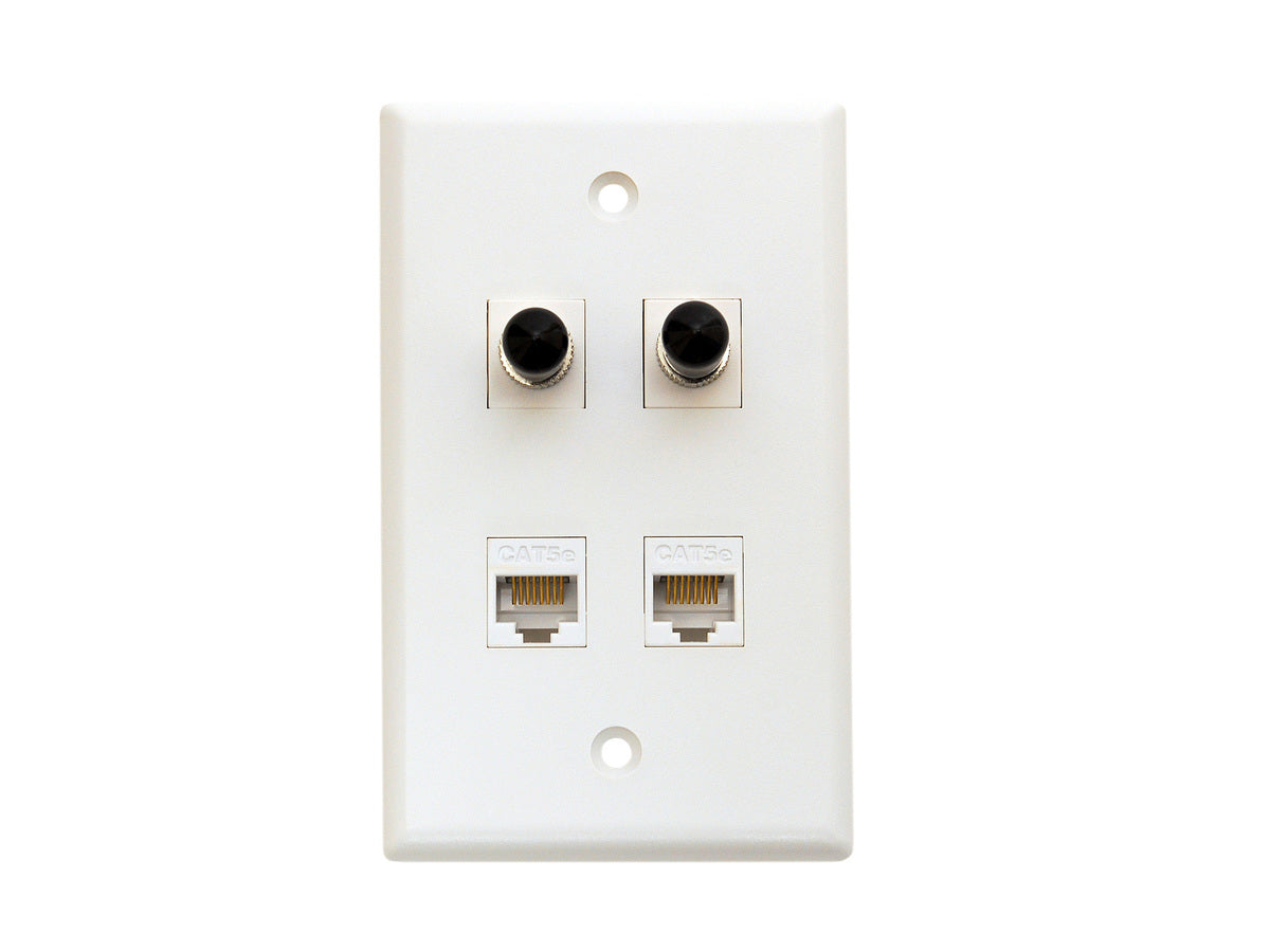 Corning WLL-PL-AB Wall Plate Outlet, 2 Port, Single Gang, White