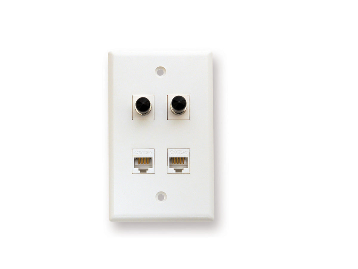 Corning WLL-PL-AM | Wall-Plate Outlet (WLL)  1 port, empty, angled, white