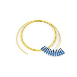 Corning 005812RJ131003M | Standard Pigtail / Standard SCUPC Simplex SM, SMF, 12F, Ribbon Interconnect Riser, Standard Yellow Jacket 3 Meters