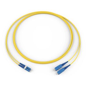 Corning 045802R5116003M | Fiber Optic Jumper, 2 F, LC Duplex to SC, Zipcord Cable, Riser, 1.6 mm legs