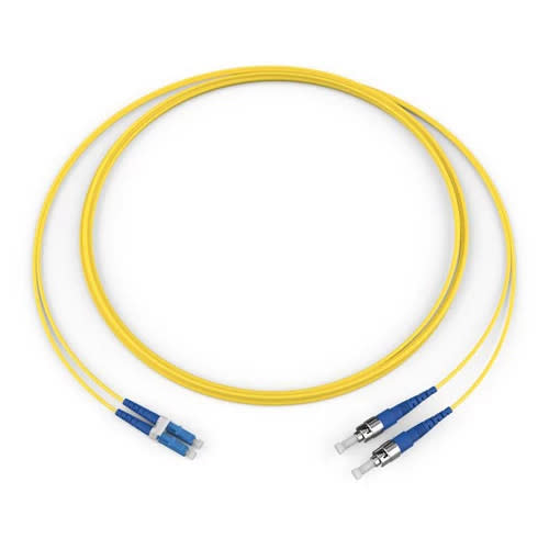 Corning 046102R5120003M | Standard LCUPC Duplex SM / Standard ST SM, SMF, 2F, Zipcord Riser, Standard Yellow Jacket 3 Meters