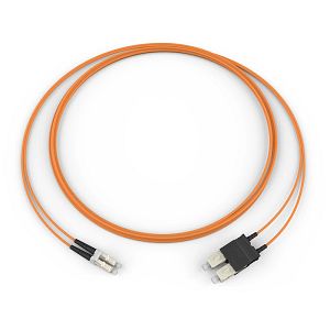 Corning 055702K5820003M | Fiber Optic Jumper, 2 F, LC Duplex to SC Duplex, Zipcord Cable, Plenum, 2.0 mm legs
