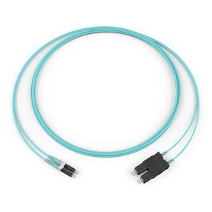 Corning 055702T5120006M | Standard LC Duplex MM / Standard SC Duplex MM, OM3 50um, 2F, Zipcord Riser, Standard Aqua Jacket 6 Meters