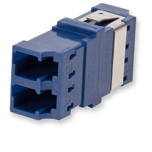 Corning ADPDLC0CCNRFCLS | Fiber Optic Adapter, LC Duplex, Non Keyed/Non Keyed Reduced-Flange Mount, Ceramic Sleeve, Blue