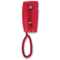 Cortelco 255447VBANDL | 2554 Wall Telephone with No Dial Pad, Red