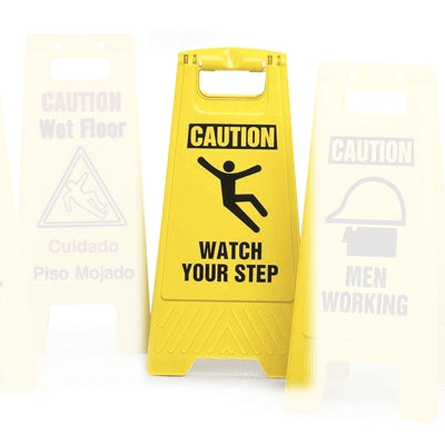Cortina 03-600-38 | Impact Products Hi-Vis Two-Sided Floor Stand Sign, “Caution Watch Your Step” Barricade