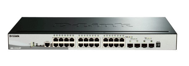 D-Link Systems Inc DGS-1510-28P | 28- Port Gigabit Stackable Smart Managed PoE (193W) Switch with 10G Uplinks
