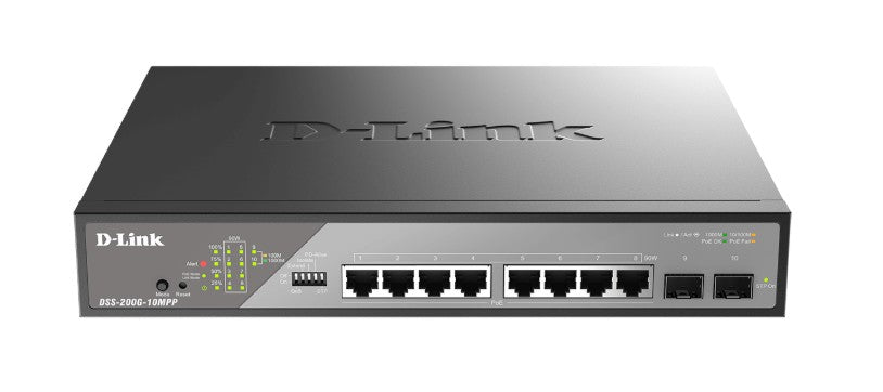 D-Link Systems Inc DSS-200G-10MPP | 8-Port 10/100/1000 PoE Gigabit Ethernet Surveillance Switch