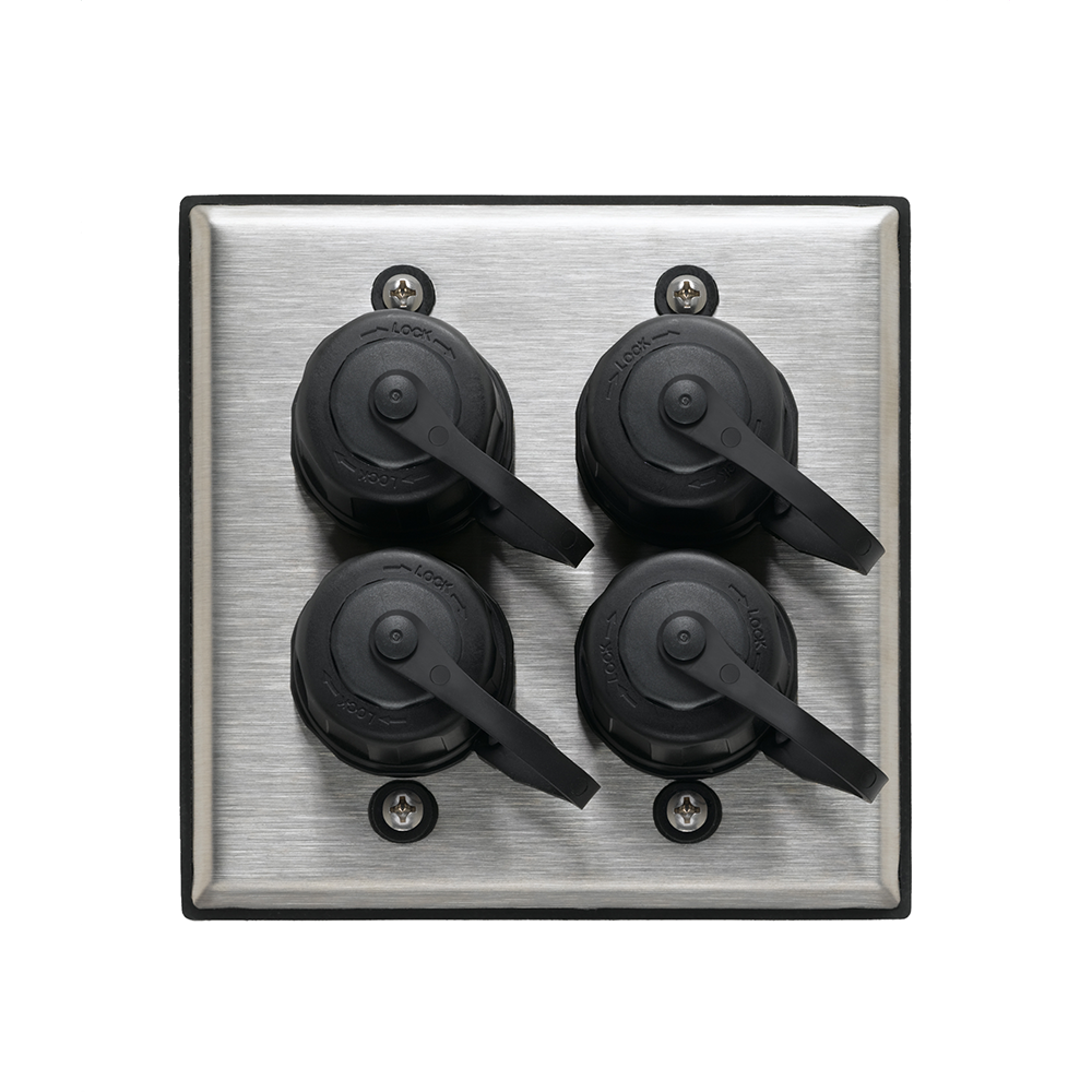 Leviton D670K-2S4 | DuraPort Industrial Outlet Kit, Dual Gang, 4-Port