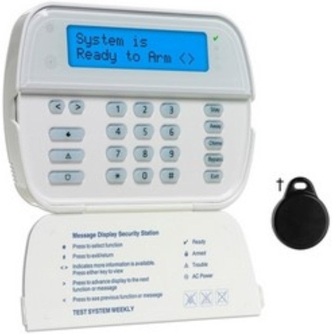 DSC WT5500D | Security System Keypad, Wireless, 2-Way, 5-Programmable Function Key, 2 x 16 Full Message Display, 6.7" x 4.9" x 1.42", With Desk Mount Kit and AC Transformer