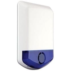DSC WT4911B | Wireless Siren, 2-Way, Outdoor, 100 Db, 8.5" Width X 1.8" Depth X 11" Height, Blue, Ip34, With D Cell Lithium Battery