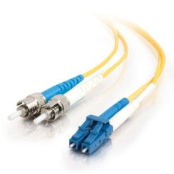 Da-Lite 76740 | 18m LC-ST 9/125 OS2 Duplex Single-Mode PVC Fiber Optic Cable - Yellow