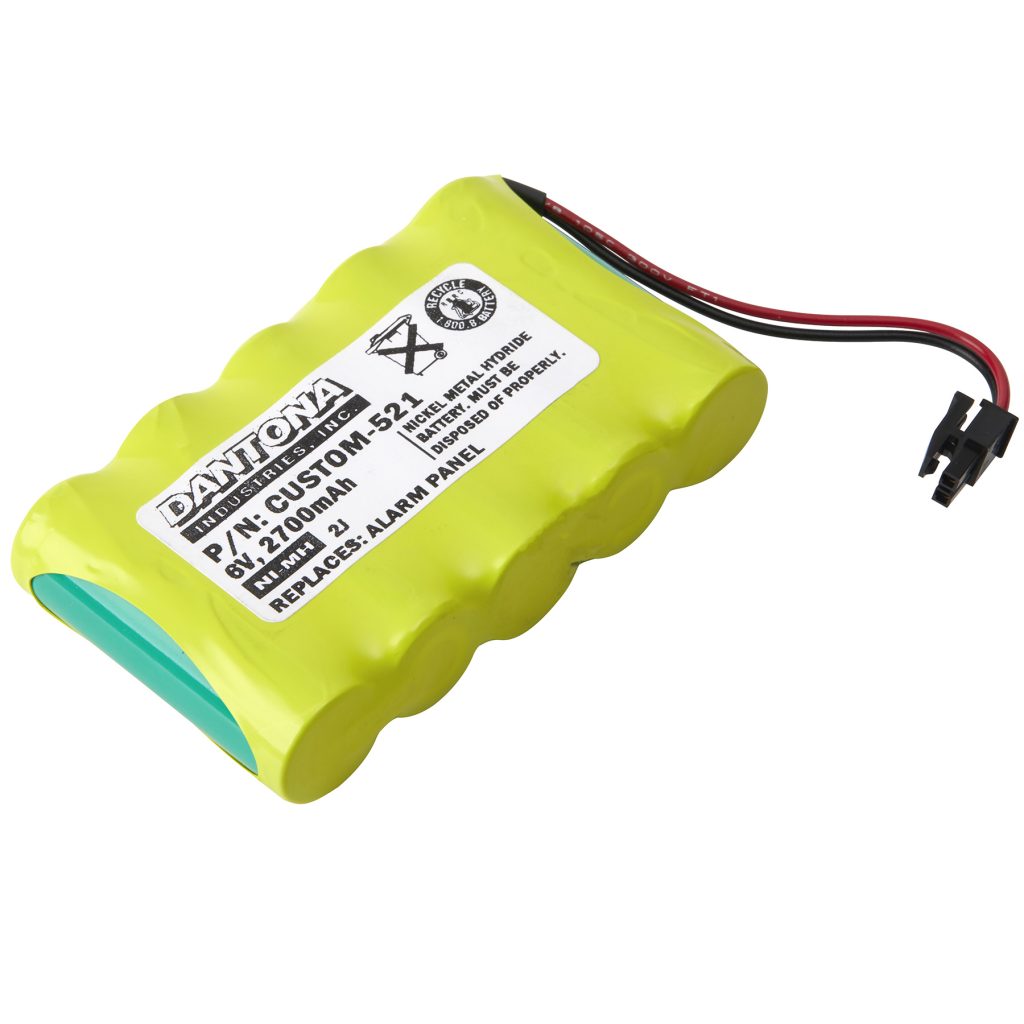 Dantona Industries Inc CUSTOM-521 | Rechargeable Battery, NiMH, 6 VDC, 2700 mAh, Yellow