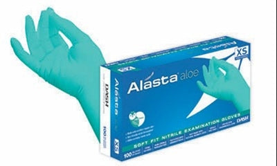 Dash Medical Gloves AA100L | Alasta Aloe Soft Fit Nitrile Exam Gloves, Large